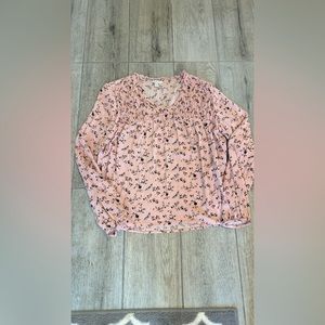 Lucky brand pink long sleeve with small flowers all over.